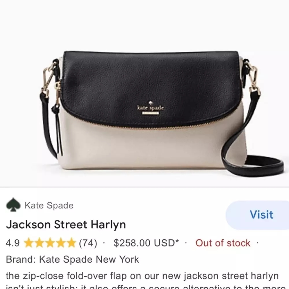 Kate Spade Jackson Street Harlyn | Leather Crossbody | Cream White And Black